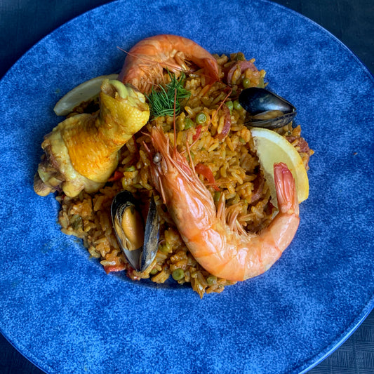 Paëlla Royale Poulet, Gambas, Moules, Seiches....