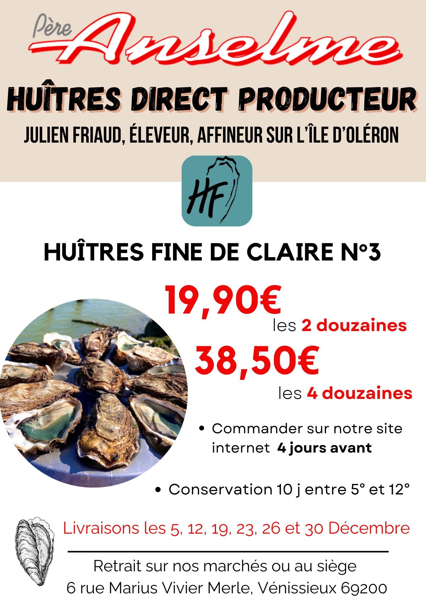 Huitres "Julien FRIAUD" Eleveur, Affineur sur l'Île d'Oléron