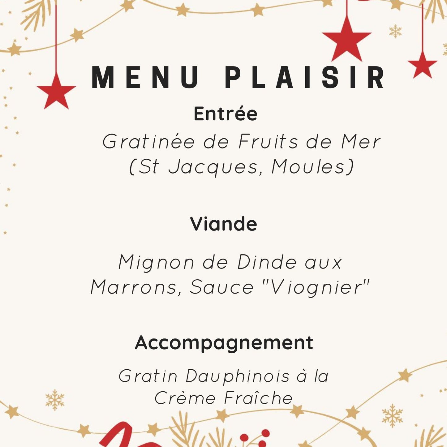 MENU PLAISIR