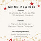 MENU PLAISIR