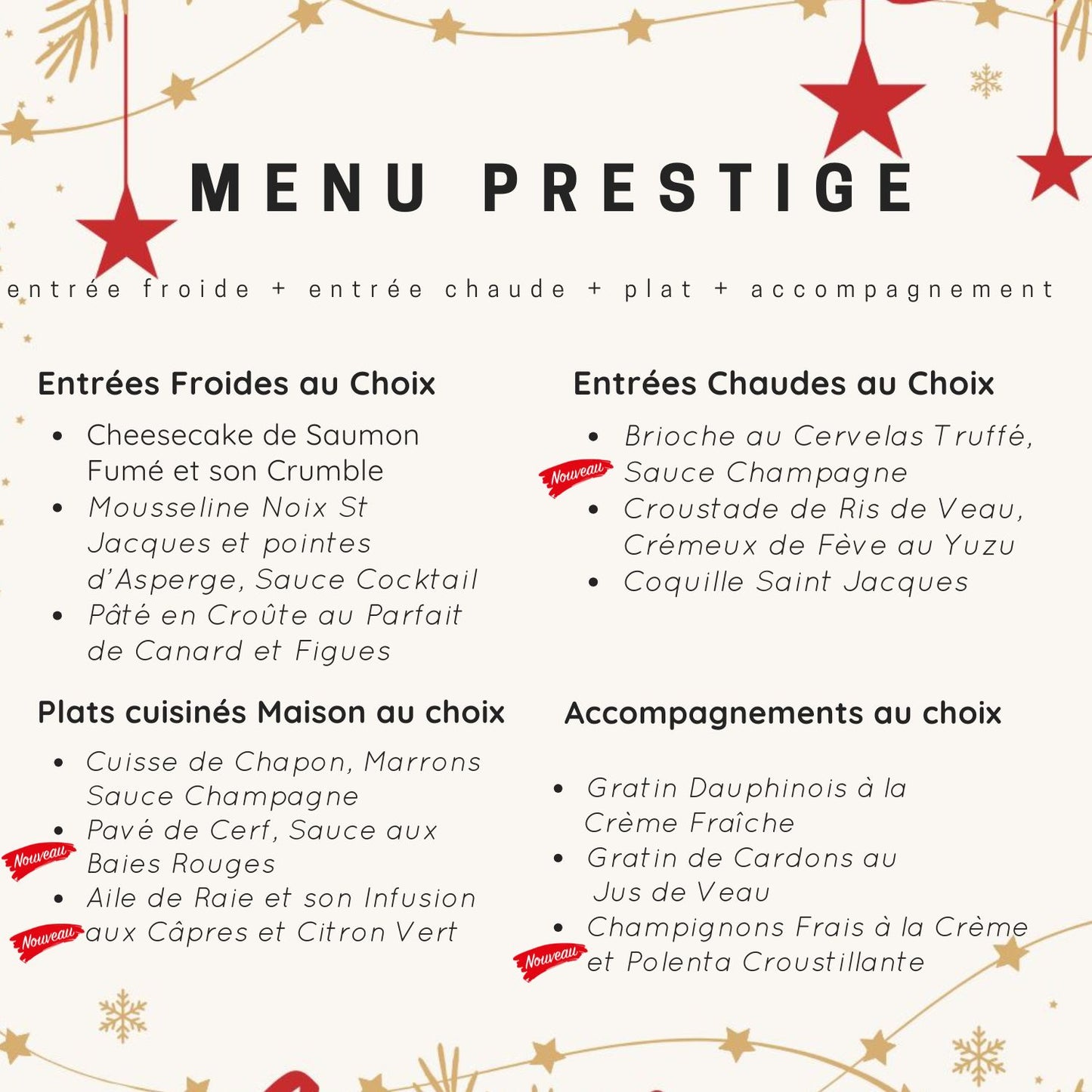 MENU PRESTIGE