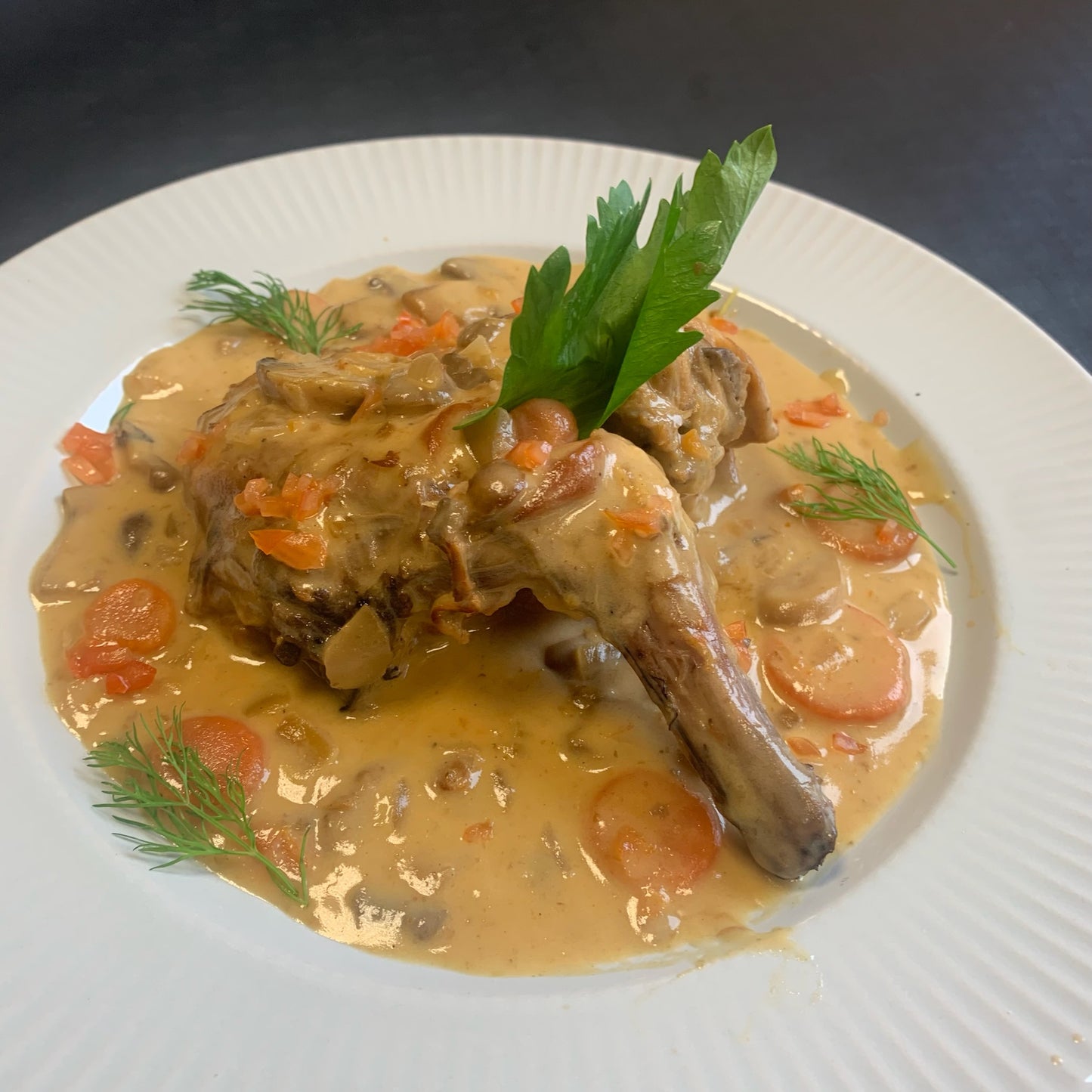 Fricassé de Lapin à la Moutarde
