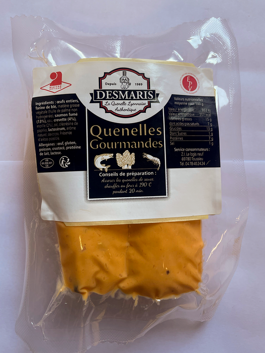 Quenelles "Gourmandes" 135 g x 2 (Saumon Fumé, Crevettes, Morilles)