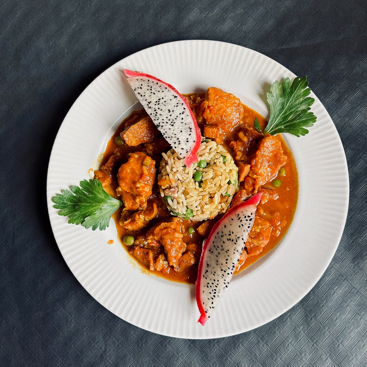Rougail Saucisse et son Riz Cantonais